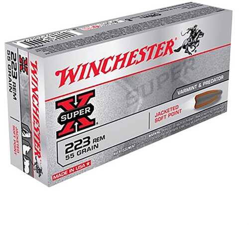 223 <span style="font-weight:bolder; ">Remington</span> 20 Rounds Ammunition Winchester 55 Grain Jacketed Hollow Point