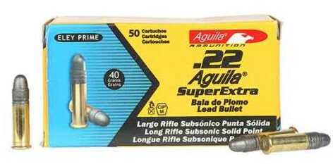 Aguila 1B222269 .22 Long Rifle 40 Grains Subsonic Soft Point 50 Rounds Ammo