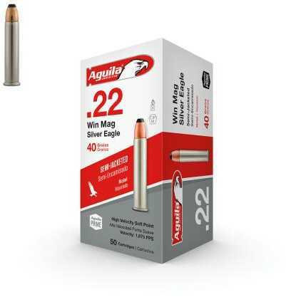 22 Winchester Magnum Rimfire 50 Rounds Ammunition Aguila 40 Grain Soft Point