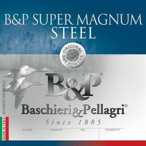 12 Gauge 25 Rounds Ammunition Baschieri & Pellagri 3" 1 1/4 oz Steel #BBB