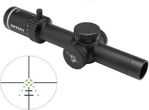 Riton Optics 5 Series Thunder Ranch Rifle Scope 1-6x24mm 30mm Tube Thr Green Illuminated Reticle Black 5t16asgit