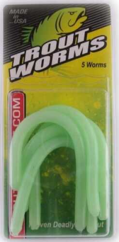 Lelands Lures Trout Worm 5pc Mint Green Md#: TW-MGR