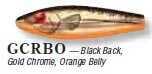Mirrolure / L&S Bait She Dog 1/2 4in Gold Chrome Black Back Orange Md#: 83MR-GCRBO