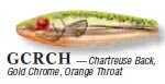 Mirrolure / L&S Bait She Dog 1/2 4in Gold Chrome Chartreuse Back Md#: 83MR-GCRCH