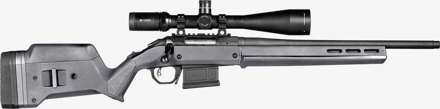 Magpul Mag931-Gry Hunter American Short Action Stock Ruger Reinforced Polymer/Anodized Aluminum Gray M-LOK Slot