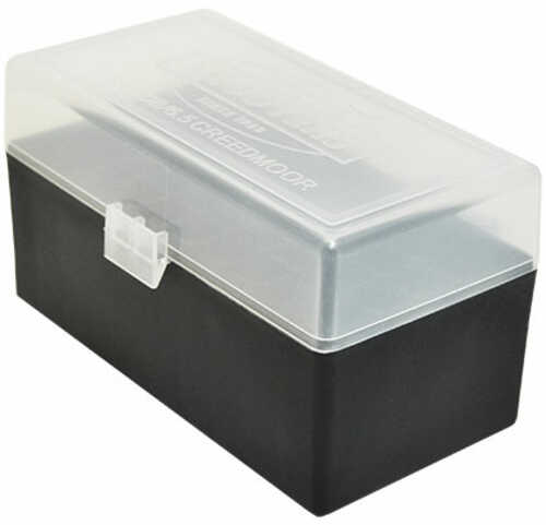 Reloading Hinged Top 50 Round Clear with Black Base Ammo Box for 243/308 (6.5 <span style="font-weight:bolder; ">Creedmoor</span>)