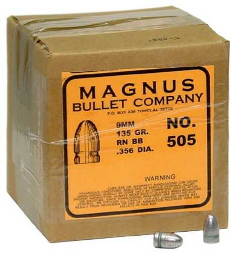Magnus 38 Super .356 Diameter 135 Grain Round Nose Bevel Base 500 Count