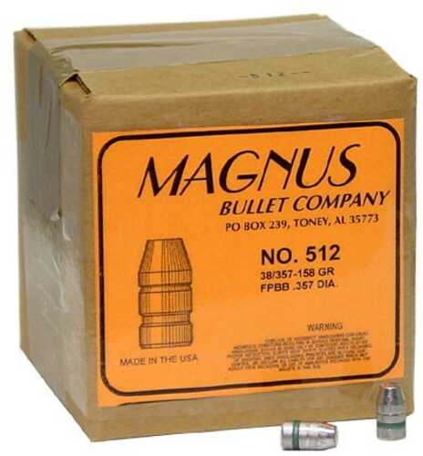 Magnus 38/357 Caliber .357 Diameter 158 Grain Flat Point Bevel Base Cowboy 500 Count