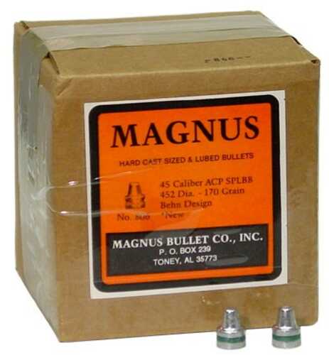 Magnus 45 ACP .452 Diameter 170 Grain Semi Wad Cutter Bevel Base 500 Count