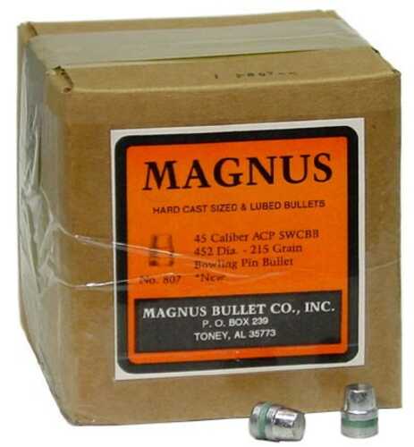 Magnus 45 ACP .452 Diameter 215 Grain Semi Wad Cutter Bevel Base 500 Count