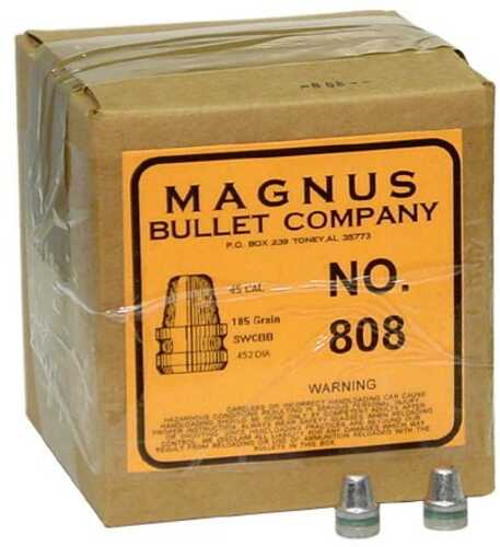 Magnus 45 ACP .452 Diameter 185 Grain Semi Wad Cutter Bevel Base 500 Count