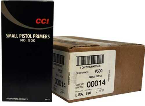 CCI #500 Small Pistol Primer 5000 Count Case
