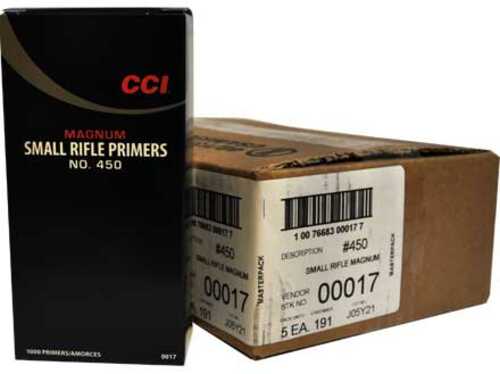 CCI #450 Magnum Small Rifle Primer 5000 Count Case