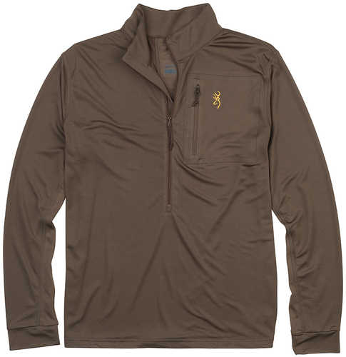 Browning Early Season Shirt Long Sleeve 3/4 Zip Major Brown Medium