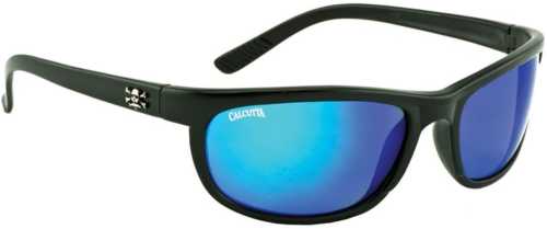 Calcutta Polarized Sunglasses Rockpile, Black Frame with Blue Mirror Lenses Model: 2405-0071