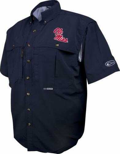 Drake Waterfowl Casual Shirt Ole Miss Navy S/S X-Large