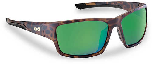 Flying Fisherman Sunglasses Sand Bank, Matte Tortoise / Green Mirror Lenses Model: 7712TAG