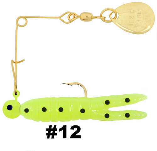 H&H Lure H&H Cajun Grub Spin-Gold 1/32 12/cd Chat/Black Dots CGSG-12