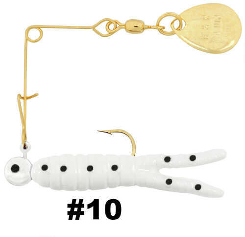 H&H Lure H&H Cajun Spin-Gold 1/16 12/cd White/Black Dots CSG-10