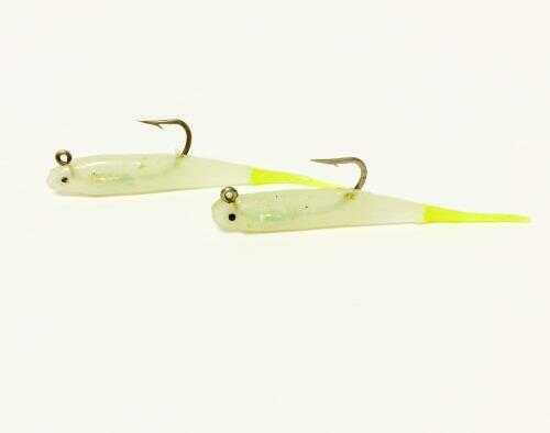 H&H Glass Minnow Double Rig 1/8Oz Glow/Chartreuse Tail