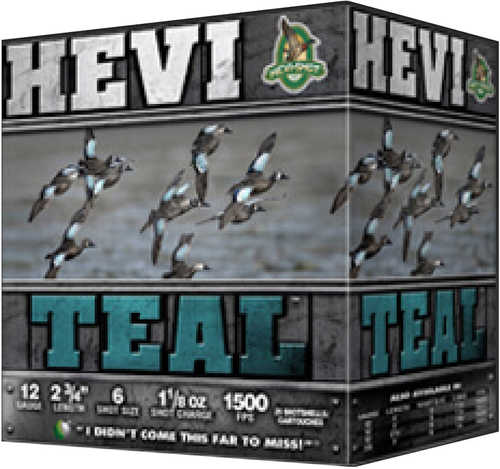 Hevi-shot Hevi-teal Loads Waterfowl 20 Gauge #6 3 in 7/8 oz 1400 fps Case Lot 25 Rounds Model: HS62006