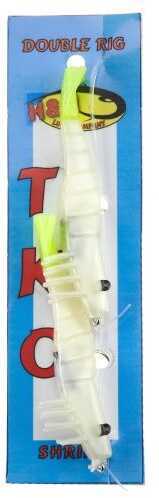 H&H Lure TKO Shrimp Double Rig 1/4oz Glow/Chart / TKODR14-50