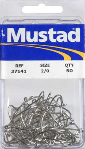 Mustad Hooks Wide Gap Nickel 50/Box Md#: 37141-2/0