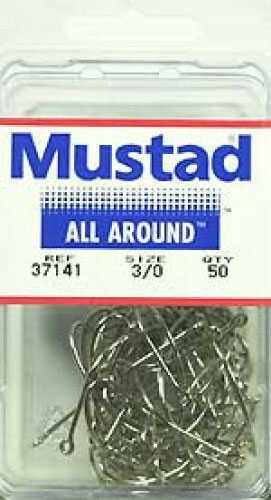 Mustad Hooks Wide Gap Nickel 50/Box Md#: 37141-3/0