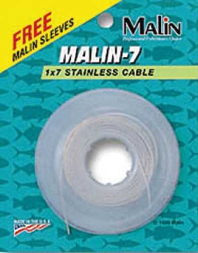Malin Wire & Cable Seven Strand SS Black 30ft .038Dia 90lb w/12 Sl NB90-30