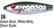 Mirrolure / L&S Bait Spotted Trout 1/2oz 3 3/8in Green Back/Silv TTR-18