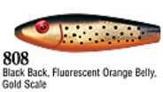 Mirrolure / L&S Bait Spotted Trout 1/2oz 3 3/8in Black Bk/Orange&Gold TTR-808