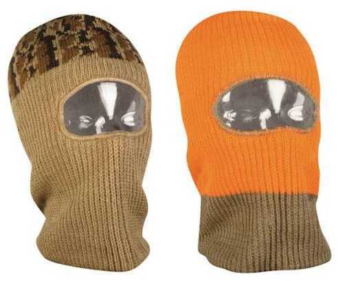 Outdoor Cap Knit Mask Camo/Orange Rev 1-Size New Model: KR550 NEW STYLE