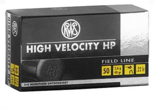 22 Long Rifle 50 Rounds Ammunition RWS 40 Grain Hollow Point