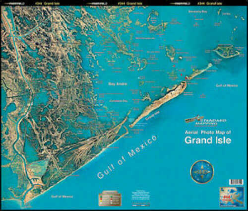 Standard Map Laminated Grand Isle/Fourchon To 4 Bayou Md#: M044
