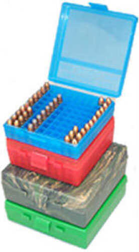 MTM Ammunition Box 100 Round Flip-Top 40 10mm 45 ACP Clear Red P-100-45-29