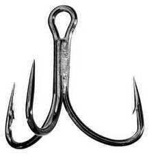 Mustad Hooks KVD Round Bend Treble Black Nickel 6Pk Sz8 Md#: TR58NP-BN-8-6