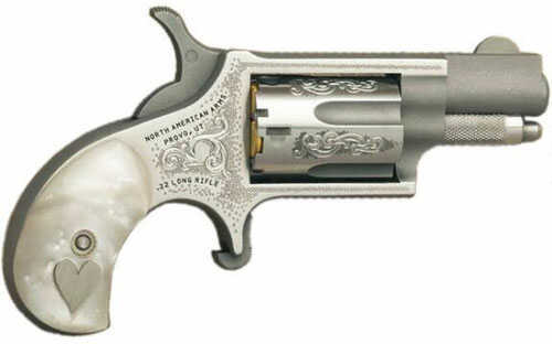 North American Arms TALO Mom .22 LR Mini Revolver 5 Rounds 1.12" Barrel Synthetic Pearlite Grips with Heart Inlay Engraved Stainless Frame and Finish