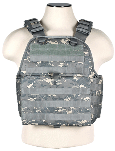 NCSTAR Plate Carrier Vest Nylon Digital Camo Size Medium-2XL Fully Adjustable PALS/ MOLLE Webbing Compatible with 10" x