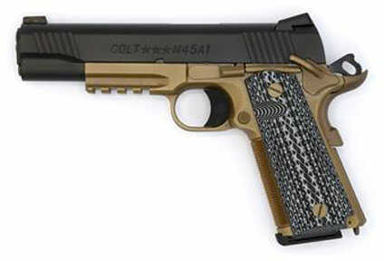 Colts Custom Shop Government CQB 1911 Full Size 45 ACP 5" National Match Barrel Steel Frame Flat Dark Earth Novak Front/Rear Night Sights