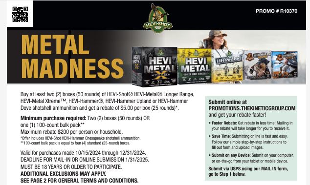 Image for news headline - Hevi-Shot – Metal Madness Rebate
