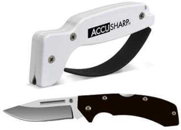 AccuSharp Model 717C Folding Knife Black Grip Stainless Steel Blade Includes SharpNEasy Tool Sharpener