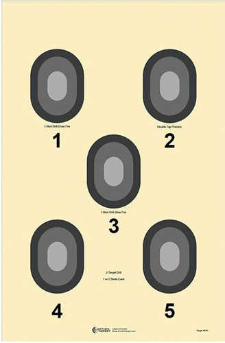 Action Target 5 Bull's-Eye Target Cream and Black 23" x 35" 100 Per Box #530-100