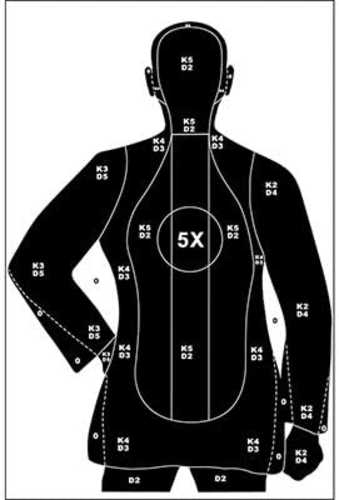 Action Target B-21X Target Full Size Black and White 35" x 45" 100 Per Box B-21X BLACK-100