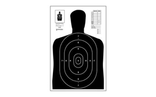 Action Target B-27E Economy Black Silhouette Cut Off Below Ring 7 23"x35" 100 Per Box B-27EBLACK-100