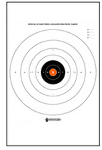 Action Target B-8 25-Yard Timed And Rapid Fire Black With Orange Center X-Ring 21"x24" 100 Per Box B-8(P)OC-100