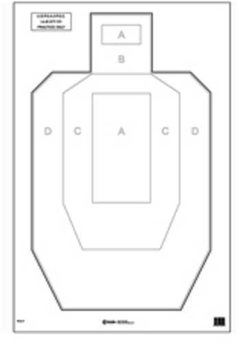 Action Target IPSC-P Official USPSA/IPSC Practice White/Black 23"x35" 100 Per Box IPSC-P-100