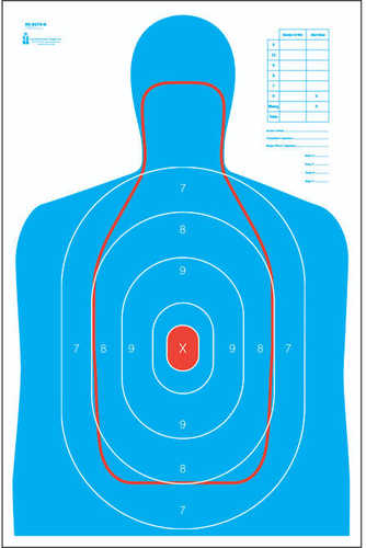 Action Target Inc And FBI Q Combination Paper Silhouette Blue/Red 23"x35" 100 Per Box