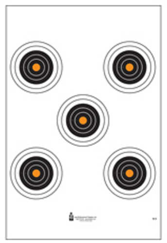 Action Target 5 Bull's-eye Target W/orange Centers Orange And Black 21" X 24" 100 Per Box Si-5-100