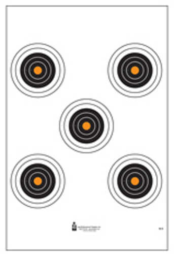 Action Target 5 Bull's-eye Target W/orange Centers Orange And Black 21" X 24" 100 Per Box Si-5-100