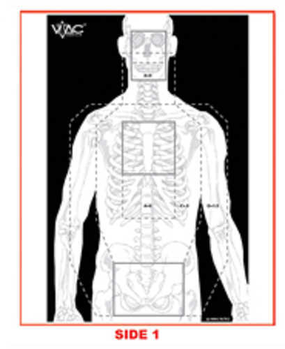 Action <span style="font-weight:bolder; ">Target</span> VTAC-P Viking Tactics Double Sided Advanced Training Marksmanship Has 4 SR-1C Bulls-Eye